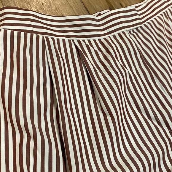 RAG & BONE Lacey Brown Poplin White Stripe Wide Leg Pant Womens Sz 8 - Picture 11 of 14